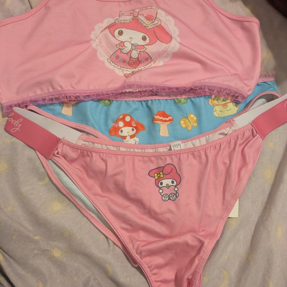 *Hot Topic Pink and Blue Mushroom Lingerie Set